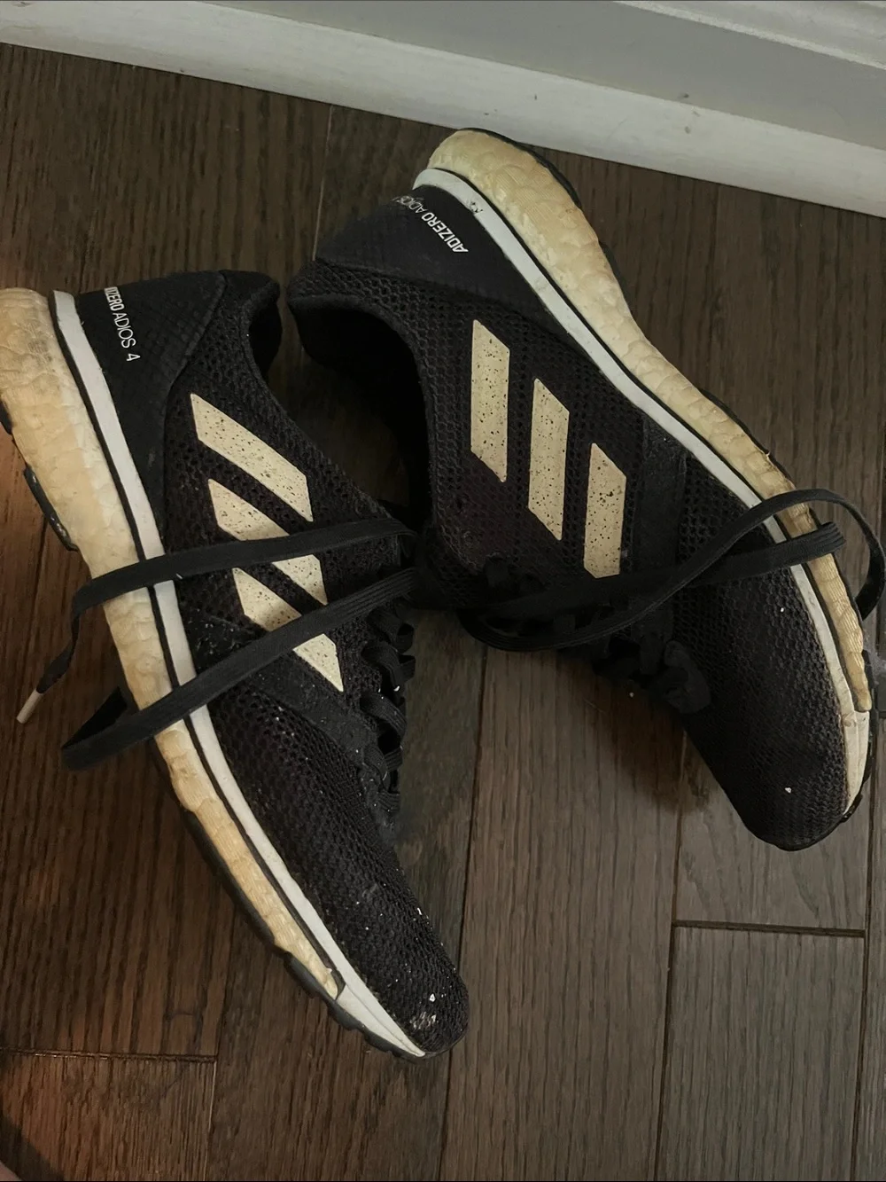 adidas Black Sneakers with Cream Stripes